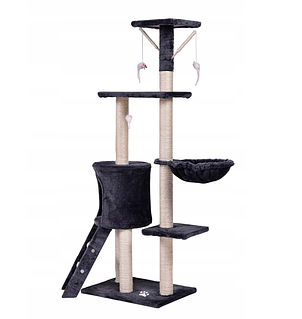 Ігровий комплекс із кігтеточкою Happy Cats сірий 130 x 55 x 36 см, фото 3