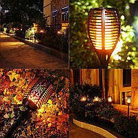 Сонячний садовий світильник з ефектом вогню, світло полум'я ( факел) 33 світлодіода