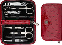 Маникюрный набор Kellermann 5211 MCN из 8 инструментов, красный, кожзам