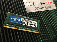 Оперативна пам'ять Crucial DDR3 8GB 1.35 V SO-DIMM PC3 12800S 1600mHz Intel/AMD