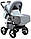 Коляска Adamex YOUNG сірий-блакитний-біла шкіра, фото 2