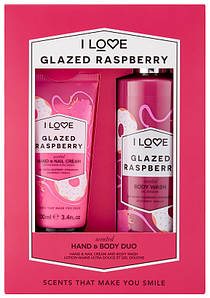 Набір "Крем для рук і гель для душу" I Love Glazed Raspberry Hand & Body Duo Gift Set