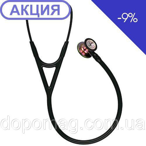 Кардіологічний стетоскоп 3M Littmann Cardiology IV чорний з райдужною головкою 6165
