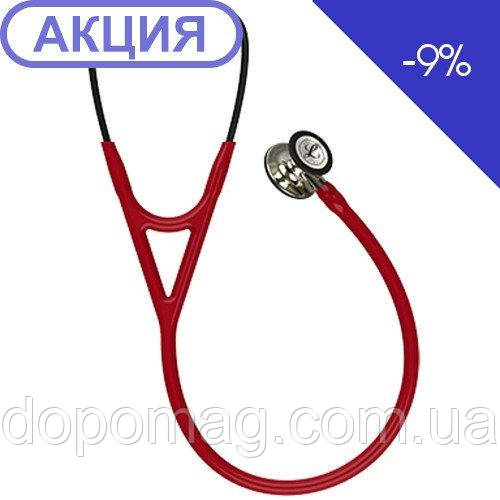 Кардіологічний стетоскоп 3M Littmann Cardiology IV бордовий з головкою кольору шампань 6176