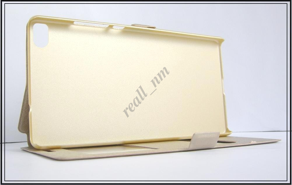 Золотистий чохол-книжка Double Window для смартфона Huawei Ascend P8