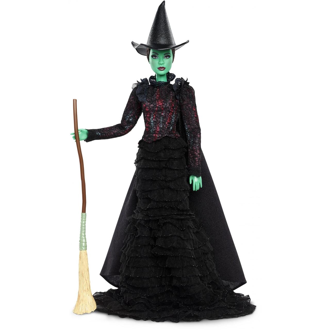 Лялька Барбі відьма Ельфаба Barbie Wicked Elphaba Doll with Hat & Broom Бастінда з капелюхом і мітлою