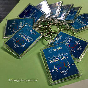 Брелок с фото. Размер фото 50х35 мм 1