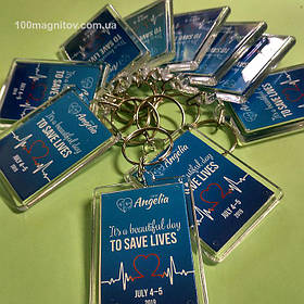 Брелок с фото. Размер фото 50х35 мм 3