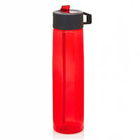 Бутылка для воды Tritan 750 мл с трубочкой красная