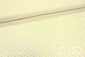 Тканина сатин Горох жовтий 8 мм