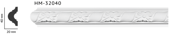 Молдинг для стін з орнаментом Classic Home HM-32040, ліпний декор изполиуретана
