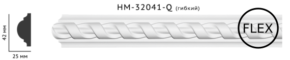 Молдинг для стін з орнаментом Classic Home HM-32041Q, ліпний декор з поліуретану