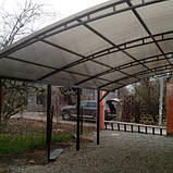 Навіс з полікарбонату до будинку / навіс з полікарбонату вздовж будинку / навіс з полікарбонату односкатний, фото 5