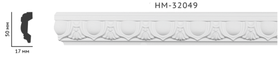 Молдинг для стін з орнаментом Classic Home HM-32049, ліпний декор изполиуретана