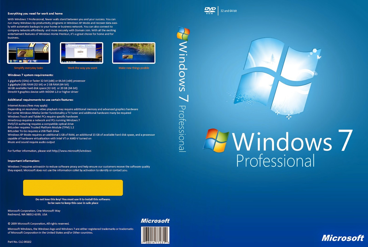 Microsoft Windows 7 Pro SP1 64-bit OEM (FQC-04673)