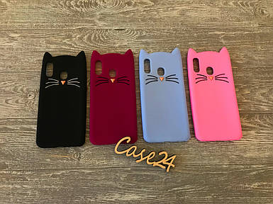 Гумовий 3D чохол для Samsung Galaxy A30 Усики (4 кольори)