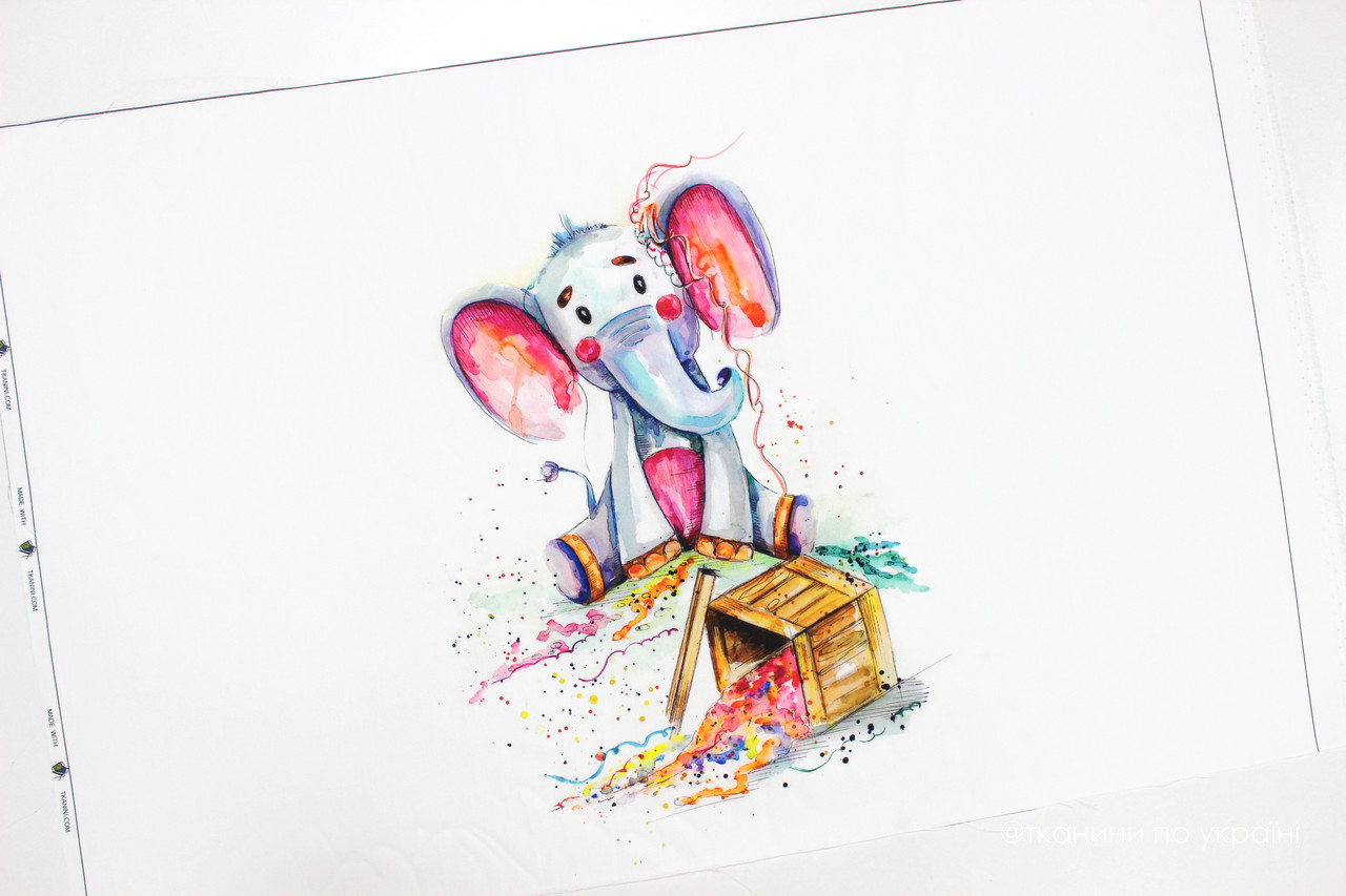 Панелька сатин Слон із конфеті 40*60