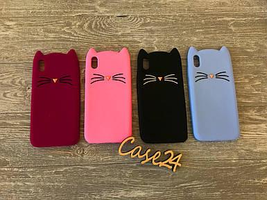 Гумовий 3D чохол для Huawei Y5 2019 Усики (4 кольори)