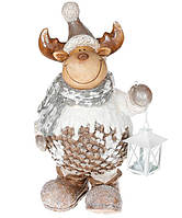 Новогодняя декоративная фигура "Олень с шарфиком", декор под елку