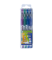 Набір з 4 гелевих ручок GLITTER (з блискітками) у пластиковому пеналі, KIDS Line ZB.2200-99 ZiBi (імпорт)