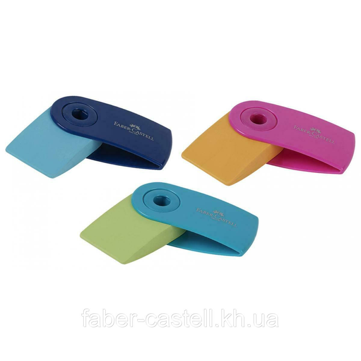 Гумка вінілова Faber-Castell SLEEVE Mini TREND у пластиковому чохлі кольорова, 182445