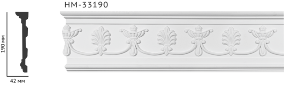 Молдинг для стін з орнаментом Classic Home HM-33190, ліпний декор з поліуретану