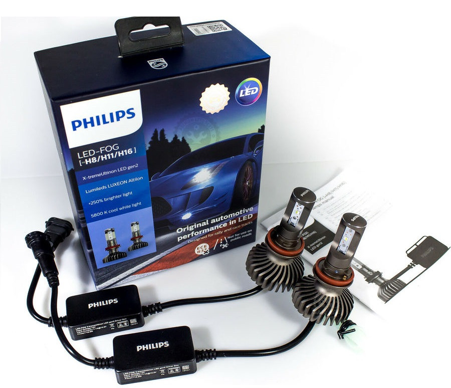 Philips X-treme Ultinon LED-FOG gen2 +250% H8, H11, H16 11366XUWX2, фото 1
