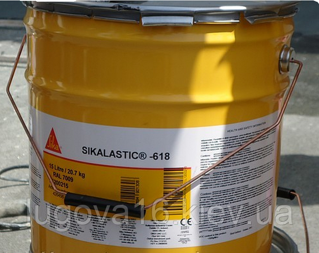Покрівельне покриття,поліуретанова рідка гідроізоляційна мембрана для покрівлі Sikalastic-618 / 20,7 кг