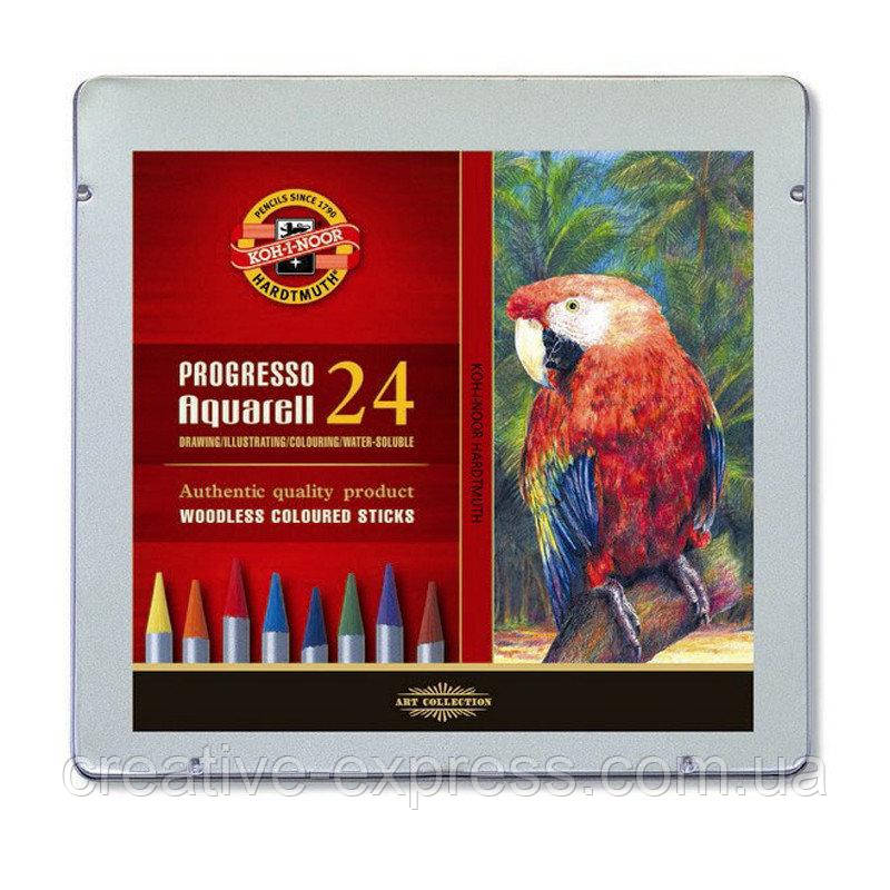 Олівці кол. акв. бездерев. Progresso, 24шт.,мет.уп