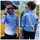 Шкільна сорочка для хлопчика стильна сорочка зростання:від 116 до 152 см, фото 7