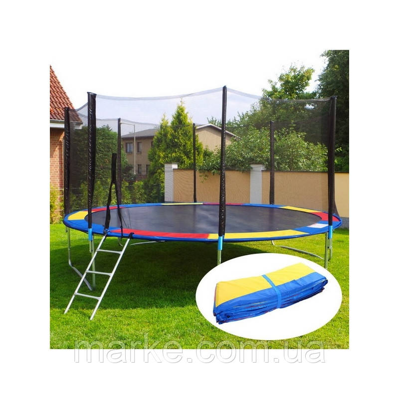 Батут JUST FUN MULTICOLOR 404см (13ft) діаметр зовнішньої сіткою спортивний для дітей і дорослих