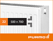 Сталевий панельний радіатор PURMO Compact 22 500x 700