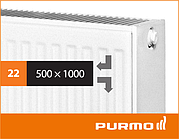 Сталевий панельний радіатор PURMO Compact 22 500x 1000