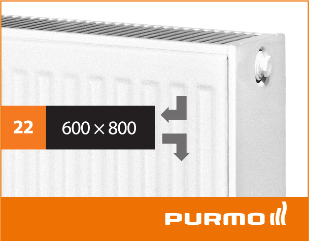 Сталевий панельний радіатор PURMO Compact 22 600x 800