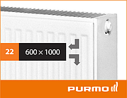 Сталевий панельний радіатор PURMO Compact 22 600x 1000