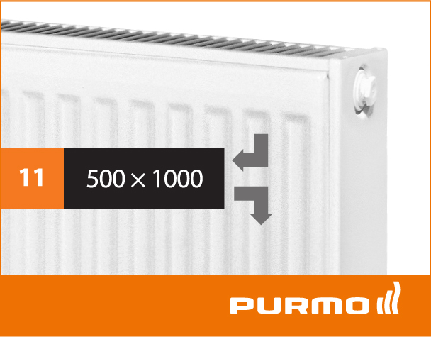 Сталевий панельний радіатор PURMO Compact 11 500x 1000