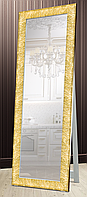 Зеркало напольное в раме Factura с деревянной подставкой Textured gold 60х174 золото