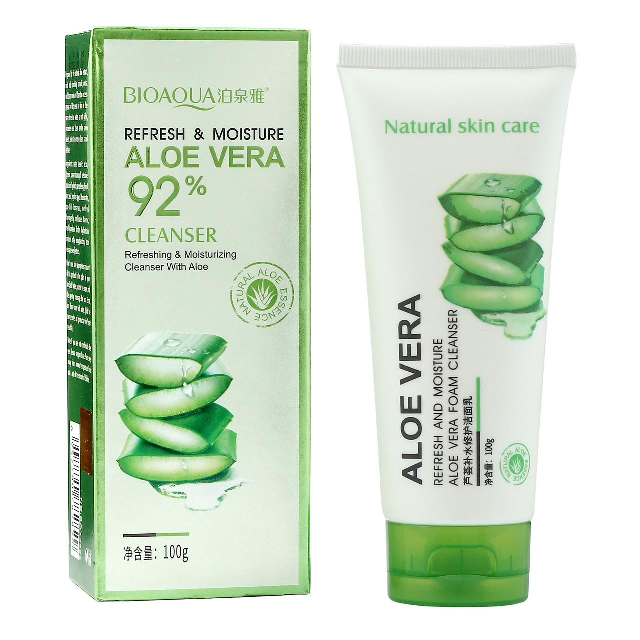 Пінка для вмивання BioAqua Refresh & Moisture Aloe Vera 92% Cleanser, 100 г