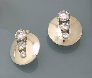 Сережки зі срібла 925 проби з цирконієм., фото 2