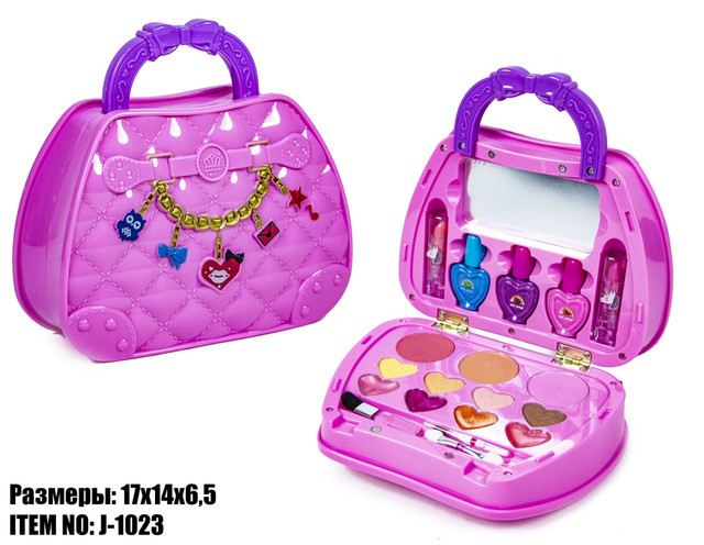 Набор детской косметики J-1023 для макияжа и маникюра, в сумочке Набор детской косметики J-1023 для макияжа и маникюра, в сумочке