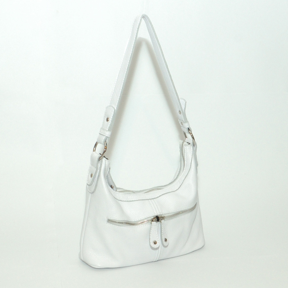 Шкіряна сумка модель 13 білий флотар, фото 1