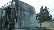 Производство и замена лобового стекла триплекс на автобусе Neoplan 316 в Никополе (Украина). 16