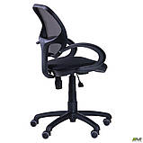 Офісне крісло AMF Байт-5 спинка-сітка чорна з підлокітниками на коліщатках, фото 7