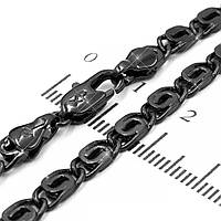 Ланцюжок чорний родиум "скрепка" 0,4/50 см