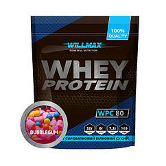 Сироватковий протеїн концентрат Willmax Whey Protein 80 (1 кг) вілмакс вей Апельсин