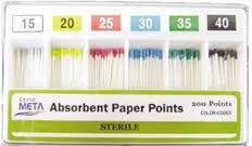 Паперові штифти (Absorbent Paper Points) 200 шт., конус 02. №10