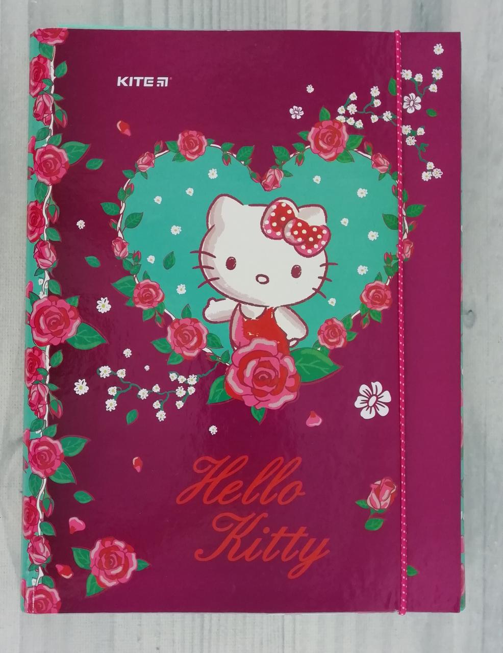 Папка картонна для праці На резинці Hello Kitty HK19-213 Kite Німеччина