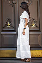 Белое платье на пуговицах с коротким рукавом из хлопка 42-50 р Анастасия, фото 3