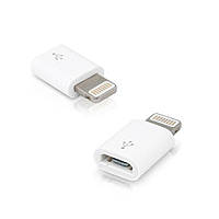 Перехідник адаптер Micro USB (мама) – Lightning (тато) microUSB to Lightning для заряджання iPhone та iPad V412