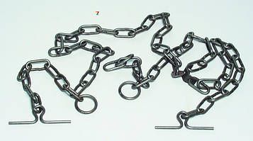 Ø 5 мм/ Триконцевий ланцюг для прив'язування КРС/ВРХ/Скота/Корів